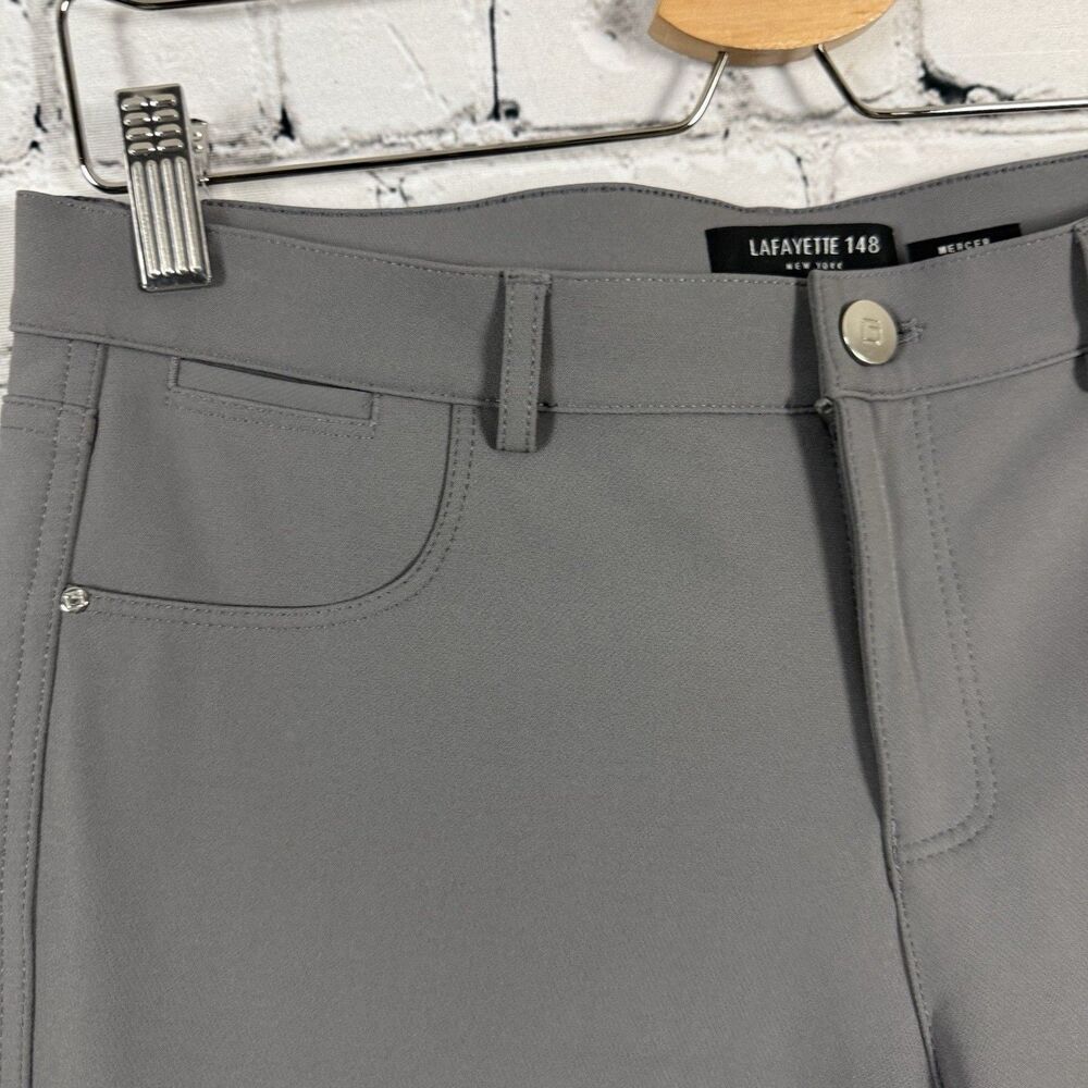 Lafayette 148 New York Acclaimed Stretch Mercer Skinny Pants Gray Womens Size 8 - Picture 4 of 9